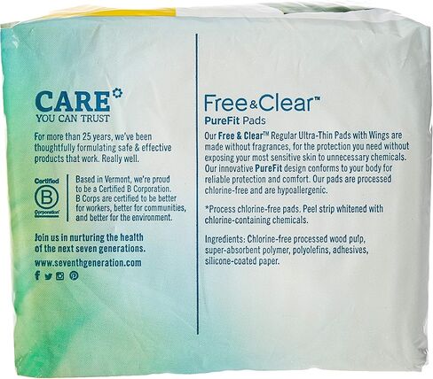 فوط صحية فائقة النحافة من الجيل السابع، عادية بالأجنحة، مجانية وشفافة، 18 قطعة in Kuwait