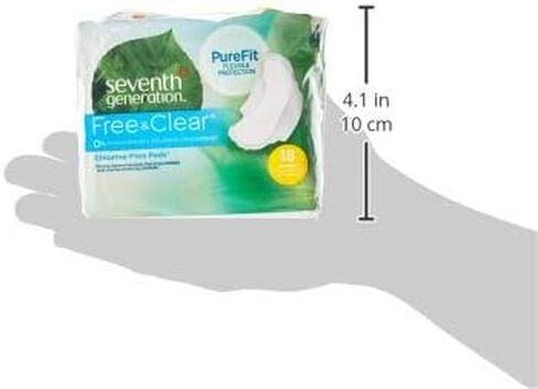 فوط صحية فائقة النحافة من الجيل السابع، عادية بالأجنحة، مجانية وشفافة، 18 قطعة in Kuwait