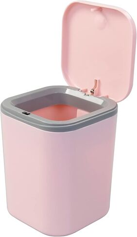 Mini Plastic Waste Can, 2 L/0.5 Gallon Push-Button Trash Can, Pink in Saudi Arabia