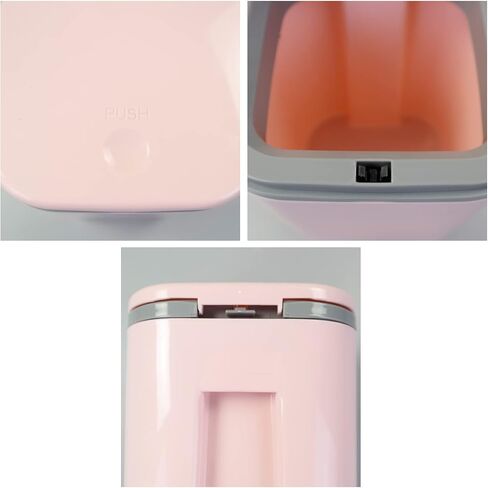 Mini Plastic Waste Can, 2 L/0.5 Gallon Push-Button Trash Can, Pink in Saudi Arabia