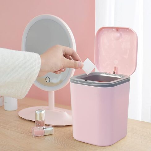 Mini Plastic Waste Can, 2 L/0.5 Gallon Push-Button Trash Can, Pink in Saudi Arabia