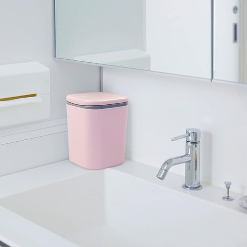 Mini Plastic Waste Can, 2 L/0.5 Gallon Push-Button Trash Can, Pink in Saudi Arabia