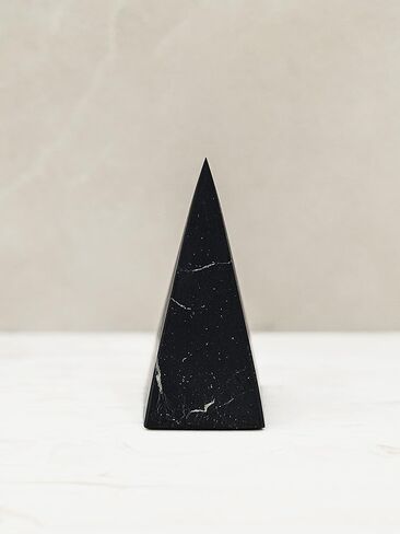 Shungite Club Shungite Pyramid Unpolished High Healing Crystal Pyramid (30 mm) Real Shungite Stone Chakra Meditation, Energy, Home Decor in Saudi Arabia