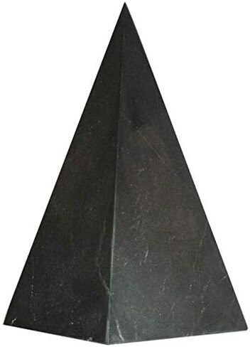 Shungite Club Shungite Pyramid Unpolished High Healing Crystal Pyramid (30 mm) Real Shungite Stone Chakra Meditation, Energy, Home Decor in Saudi Arabia