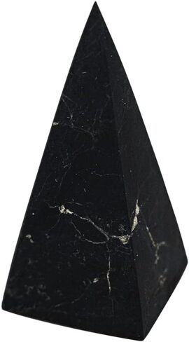 Shungite Club Shungite Pyramid Unpolished High Healing Crystal Pyramid (30 mm) Real Shungite Stone Chakra Meditation, Energy, Home Decor in Saudi Arabia
