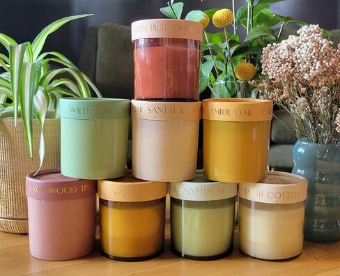 شركة باديواكس فايرفلاي كاندل كو. شموع معطرة مع مزيج شمع الصويا وجرة زجاجية قابلة لإعادة الاستخدام للعطور المنزلية والعلاج العطري - 7 أونصة، خشب البتولا المملح in Kuwait