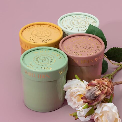 شركة باديواكس فايرفلاي كاندل كو. شموع معطرة مع مزيج شمع الصويا وجرة زجاجية قابلة لإعادة الاستخدام للعطور المنزلية والعلاج العطري - 7 أونصة، خشب البتولا المملح in Kuwait