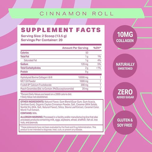 Podium Nutrition, Morning Collagen, Brooke Wells Signature Cinnamon Roll, 20 Servings, Collagen Protein, Gluten Free, Soy Free in Saudi Arabia
