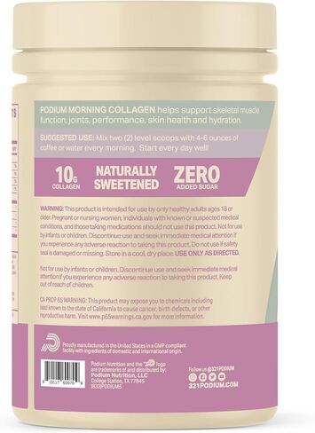 Podium Nutrition, Morning Collagen, Brooke Wells Signature Cinnamon Roll, 20 Servings, Collagen Protein, Gluten Free, Soy Free in Saudi Arabia