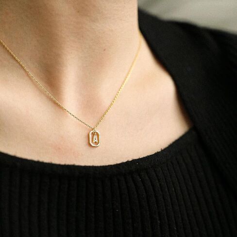Initial Necklaces for Women, 14k Gold Plated Dainty Gold Letter Necklace Monogram Cute Letter Name Choker Necklaces Personalized Tiny Initial Pendant CZ Cubic Zirconia Necklace for Girls in Saudi Arabia