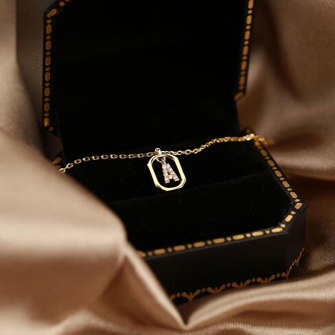Initial Necklaces for Women, 14k Gold Plated Dainty Gold Letter Necklace Monogram Cute Letter Name Choker Necklaces Personalized Tiny Initial Pendant CZ Cubic Zirconia Necklace for Girls in Saudi Arabia