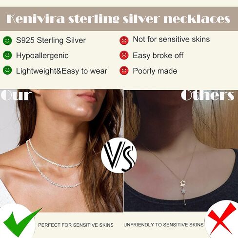 قلادة ذهبية/فضية للنساء، مجموعة قلادات سلسلة مطلية بالذهب متعددة الطبقات غير مشوهة، طبقات ذهبية مكدسة بسيطة يومية مقاومة للماء على شكل مشبك ورق مجوهرات in Kuwait