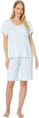 Karen Neuburger Women's Blissful Two-Piece Short Sleeve Bermuda Set in Saudi Arabia