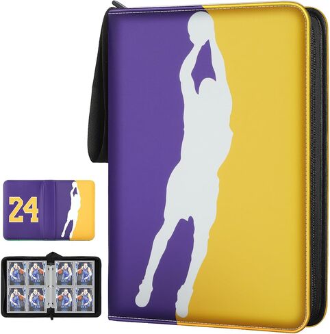 Football Card Binder 400 Pockets, Trading Card Binder Compatible with Rugby Card, Sports Cards Binder with 50 Removable Pages, Cards Holder for Collector for Standard Size Cards in Saudi Arabia