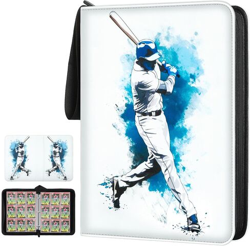 Football Card Binder 400 Pockets, Trading Card Binder Compatible with Rugby Card, Sports Cards Binder with 50 Removable Pages, Cards Holder for Collector for Standard Size Cards in Saudi Arabia