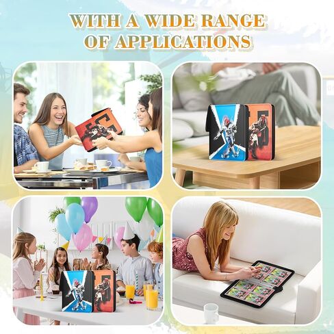 Football Card Binder 400 Pockets, Trading Card Binder Compatible with Rugby Card, Sports Cards Binder with 50 Removable Pages, Cards Holder for Collector for Standard Size Cards in Kuwait