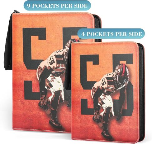 Football Card Binder 400 Pockets, Trading Card Binder Compatible with Rugby Card, Sports Cards Binder with 50 Removable Pages, Cards Holder for Collector for Standard Size Cards in Kuwait