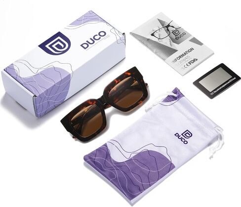 DUCO نظارات شمسية مربعة عصرية للنساء نظارات شمسية مستقطبة UV400 حماية نظارات شمسية إطار خلات DC2380 in Kuwait