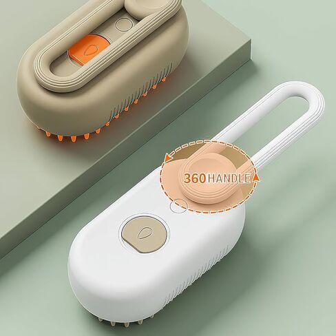 Cat Steamy Brush, 3 In 1 Multifunctional Cat Massage Brush, Pet Hair Grooming Brush, Dematting Undercoat Rake for Dogs, Cats (khaki-2) in Saudi Arabia