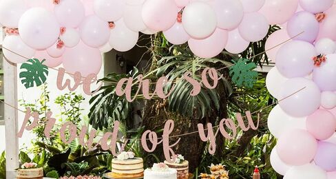 Tropical Graduation Party Decoration, Gold Glittery We are So Proud of You Banner for Beach Theme Grad Party Decorations, Hawaiian Luau Ideas Graduation Gifts in Saudi Arabia