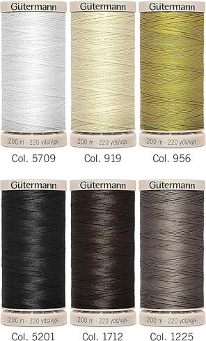 Gutermann Hand Quilting & Embroidery Thread Set - Natural Shades Set of 6 x 200m Spools for Quilting and Sewing. in Saudi Arabia