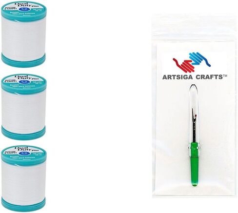 Coats & Clark Sewing Thread Dual Duty Plus Button & Carpet Cotton Thread 50 Yards (3-Pack) Black Bundle with 1 Artsiga Crafts Seam Ripper S920-0900-3P in Saudi Arabia