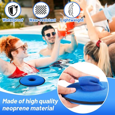 Drink Floats for Swimming Pool - Fit 2.75in Dia. Can Glasses Floating Drink Holder with Lanyard, Large Size Neoprene Cup Floaties for Adults Pool Party Lake Boat Water Fun - 4Pcs in Kuwait