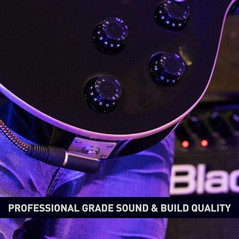 Pro Grade Right Angle Electric Guitar Cable 10 ft / 3m - Universally Compatible Instrument Cable/Guitar Cord 10 ft/Amp Cord for Electric Guitar - Guitar Amp Cord for Electric Guitar in Saudi Arabia