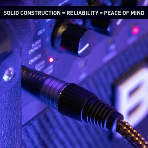 Pro Grade Right Angle Electric Guitar Cable 10 ft / 3m - Universally Compatible Instrument Cable/Guitar Cord 10 ft/Amp Cord for Electric Guitar - Guitar Amp Cord for Electric Guitar in Saudi Arabia