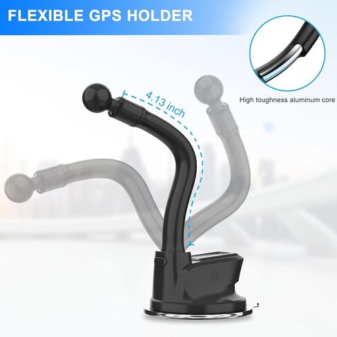 حامل GPS للوحة قيادة السيارة، حامل GPS على الزجاج الأمامي [ذراع معقوفة مرنة] حامل سيارة GPS لـ Garmin Nuvi Dezl Drive Drivesmart Zumo Driveassist DriveLuxe StreetPilot RV in Kuwait