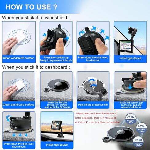 حامل GPS للوحة قيادة السيارة، حامل GPS على الزجاج الأمامي [ذراع معقوفة مرنة] حامل سيارة GPS لـ Garmin Nuvi Dezl Drive Drivesmart Zumo Driveassist DriveLuxe StreetPilot RV in Kuwait