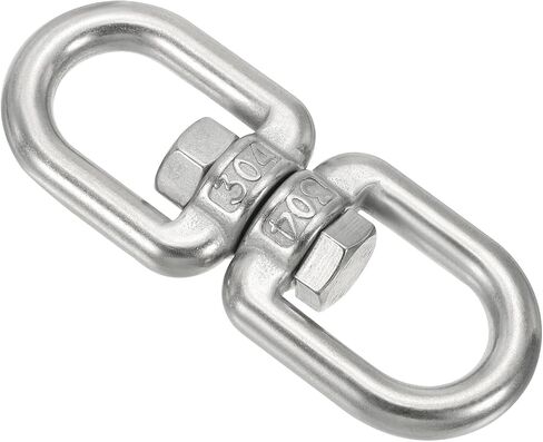 PATIKIL Double Ended Swivel Eye Hook M5 Working Load 163kg/359lbs, 304 Stainless Steel Eye to Eye Swivel Shackle Ring Connector for Marine Mooring Hanging in Saudi Arabia