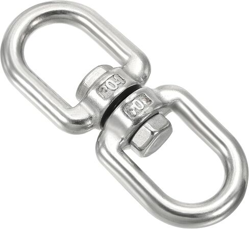 PATIKIL Double Ended Swivel Eye Hook M5 Working Load 163kg/359lbs, 304 Stainless Steel Eye to Eye Swivel Shackle Ring Connector for Marine Mooring Hanging in Saudi Arabia