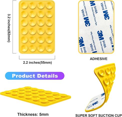 2PCS Silicon Suction Cup Phone Case Mount, Hands-Free Sticky Phone Mount Accessory, Creative Sticky Grippy Suction Phone for Self Taken Photos&Videos（Tiktok, YouTube, Facebook, Twitter） in Saudi Arabia