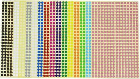 6656 PCS 1/4"(6mm) Round Circle Dot Sticker Labels in 16 Colors for Easy Storage,Office Usage,Student Classroom Usage,Kid's Early Education Tools,Artistic Creation,etc in Saudi Arabia