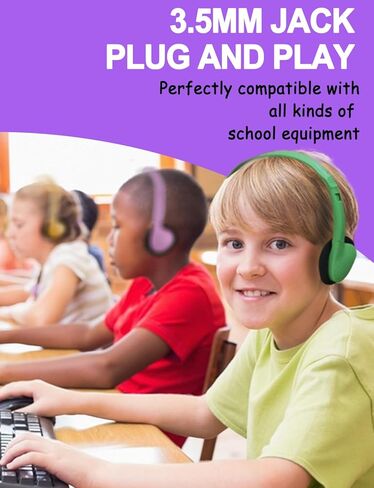 سماعات رأس للأطفال للفصول المدرسية 10 عبوات، سماعات رأس سلكية على الأذن بمقبس 3.5 مم للأطفال والطلاب (10 ألوان) in Kuwait