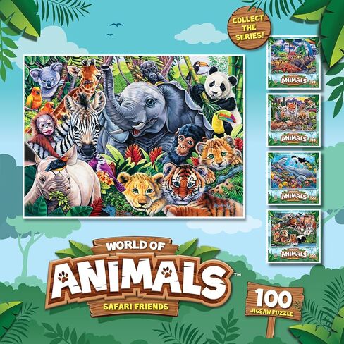 MasterPieces 100 Piece Family Jigsaw Puzzle for Kids - Reptile Friends - 14" x 19" in Saudi Arabia