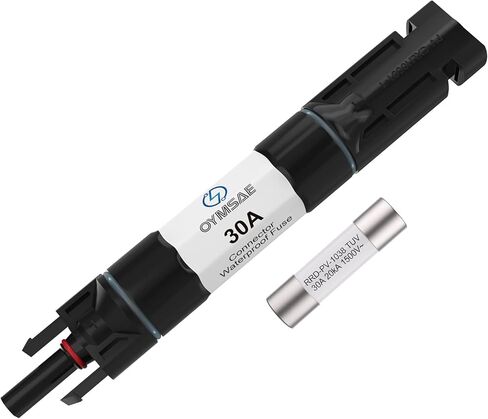 OYMSAE 30A Solar Fuse Holder Inline Male and Female Connector 30 Amp PV Fuse for Solar Pannel Waterproof w/Fuse, Black in Kuwait