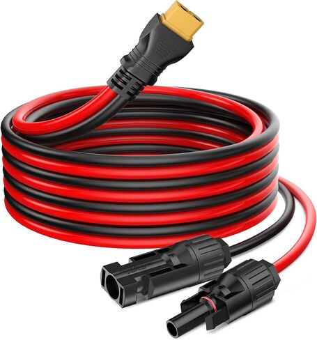 قابس اللوحة الشمسية إلى كابل شحن XT60، موصل الطاقة الشمسية PixelMan 10AWG(9.8 قدم) إلى كابل XT60 مع محول XT60 المحسن، كابل تمديد للطاقة الشمسية لنهر Ecoflow/Deta، لمحطة الطاقة المحمولة، مولد in Kuwait