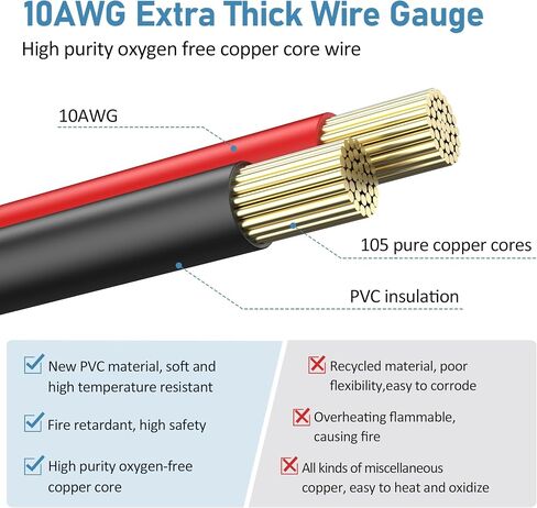 قابس اللوحة الشمسية إلى كابل شحن XT60، موصل الطاقة الشمسية PixelMan 10AWG(9.8 قدم) إلى كابل XT60 مع محول XT60 المحسن، كابل تمديد للطاقة الشمسية لنهر Ecoflow/Deta، لمحطة الطاقة المحمولة، مولد in Kuwait