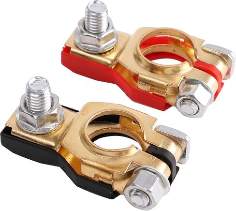 1 Pair 12V 24V Automotive Car Battery Terminal Connector Top Post Battery Terminal Wire Cable Clamp Clips Terminal Connectors Quick Release Car Accessories in Kuwait