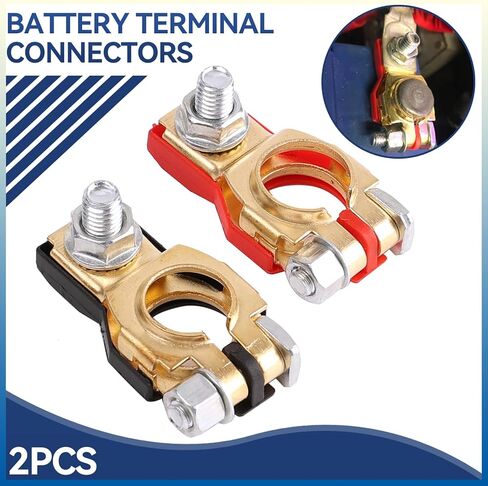 1 Pair 12V 24V Automotive Car Battery Terminal Connector Top Post Battery Terminal Wire Cable Clamp Clips Terminal Connectors Quick Release Car Accessories in Kuwait
