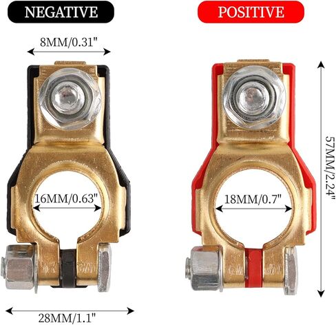 1 Pair 12V 24V Automotive Car Battery Terminal Connector Top Post Battery Terminal Wire Cable Clamp Clips Terminal Connectors Quick Release Car Accessories in Kuwait