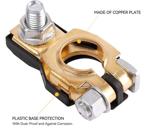 1 Pair 12V 24V Automotive Car Battery Terminal Connector Top Post Battery Terminal Wire Cable Clamp Clips Terminal Connectors Quick Release Car Accessories in Kuwait