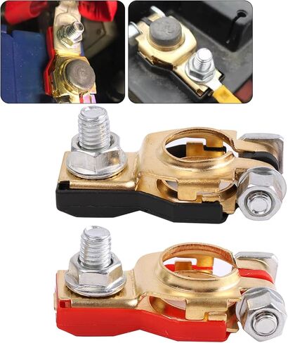 1 Pair 12V 24V Automotive Car Battery Terminal Connector Top Post Battery Terminal Wire Cable Clamp Clips Terminal Connectors Quick Release Car Accessories in Kuwait