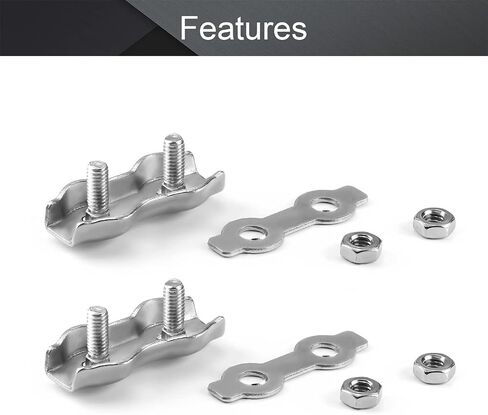 MroMax 12PCS M3 Duplex 2-Post Cable Clamp, 316 Stainless Steel Wire Rope Clip Cable Clamp Fit for 3/32 Inches Diameter Wire Rope, Strong Mini Camps Solid Wire Lock for Antennas, Lighting in Saudi Arabia