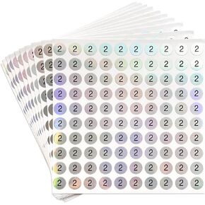 dealzEpic - Transparent Self-Adhesive Number Stickers 1-50 | Clear Round Numeric Labels for Items Numbering, Inventory & Storage Organization | Pack of 10 Sheets
