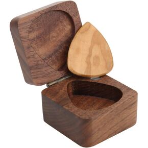 Guitar Picks Case Plectrum Box,Acacia Wood Guitar Pick Box for Guitar Picks Storage Guitar Parts