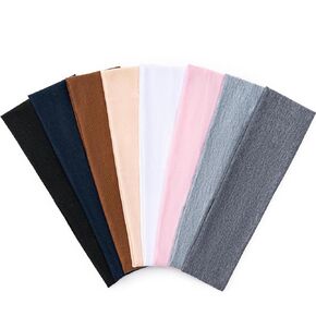 8 Pcs Headbands for Women, Non-Slip Sports Hair Bands for Women's Hair, Elastic Soft Fabric Sweaty Headbands Suitable for Fitness Yoga Running Sports (Multicolor)