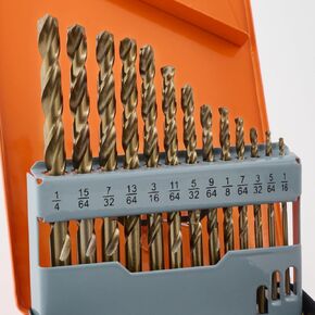 1/8 Inch Cobalt Drill Bit Sets,10 Pack 135 Degree Tip of M35 Length Twist Drill Bits with Storage Case for Hard Metal, Stainless Steel, Cast Iron, Wood and Plastic